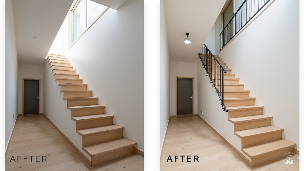 Avant et après l’installation d’un monte-escalier dans une maison à Pélussin