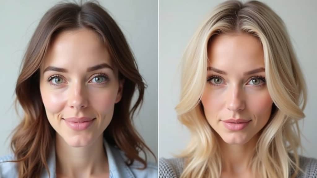 Comparaison avant/après d