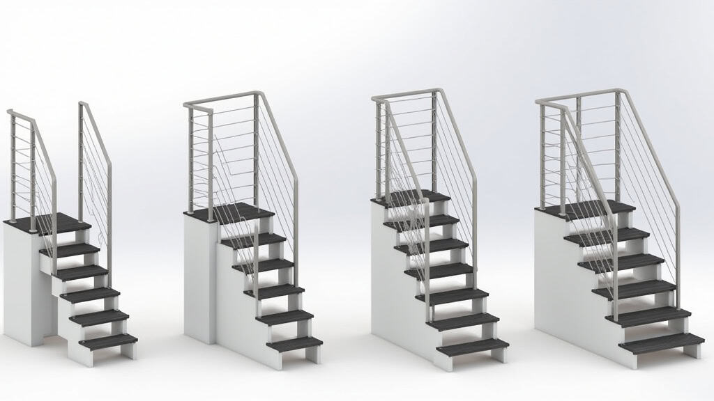 Comparaison des 4 types de montes-escaliers : droit, tournant, plateforme et compact, adaptés aux escaliers de Belforêt-en-Perche