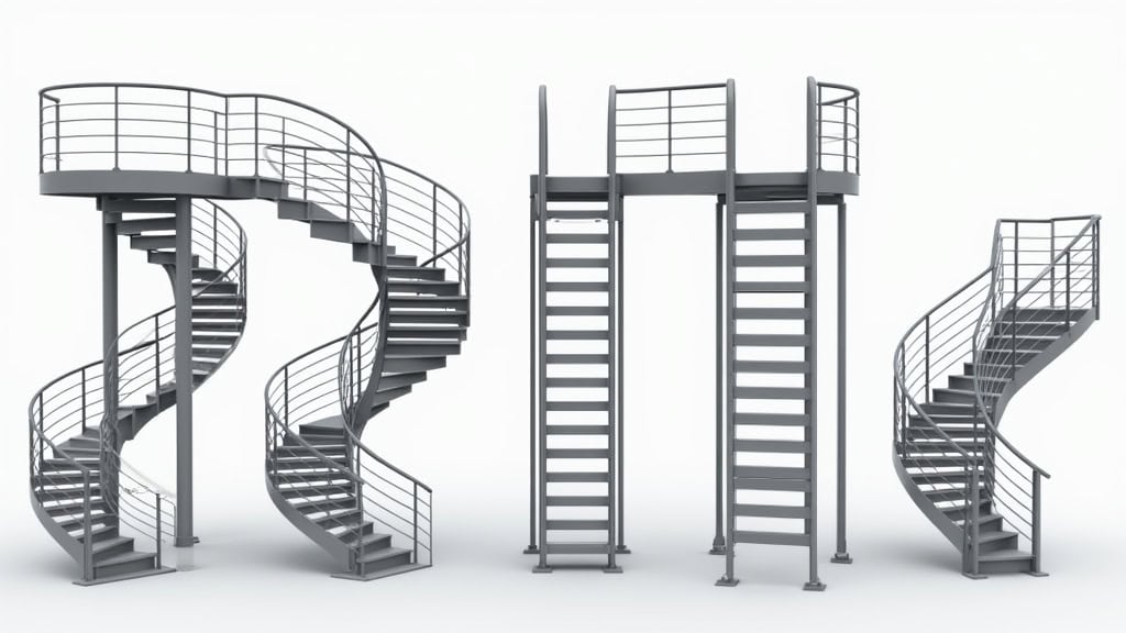 Comparaison des types de monte-escaliers disponibles à Sémalens : droit, courbe, extérieur et plateforme élévatrice