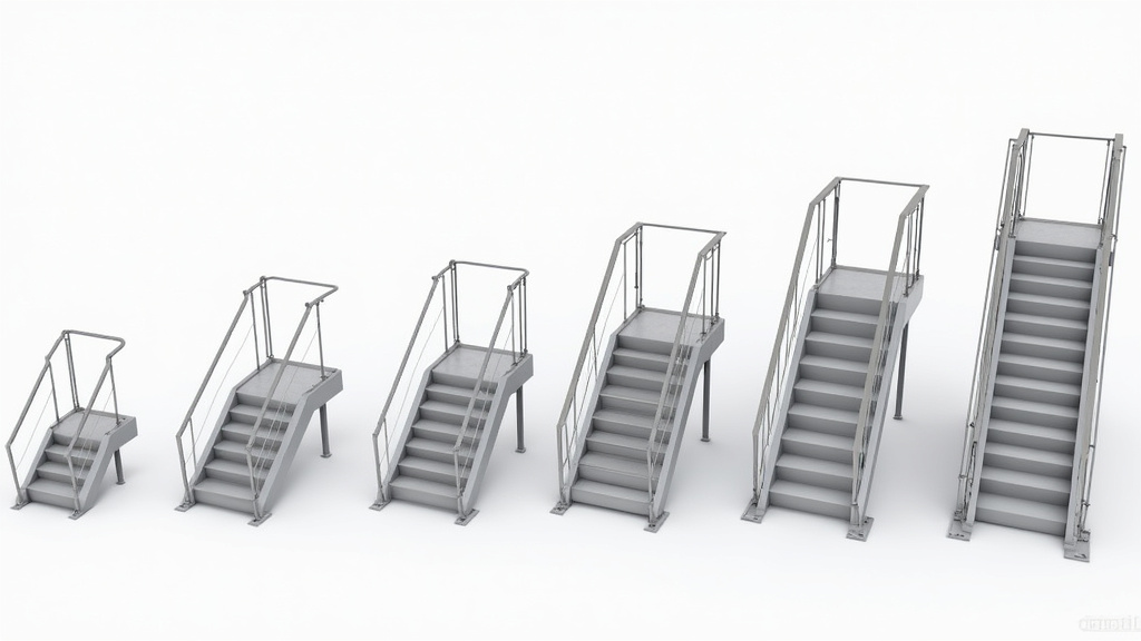 Comparatif visuel des cinq types de monte-escaliers disponibles à Courrières : droit, tournant, extérieur, debout et plateforme