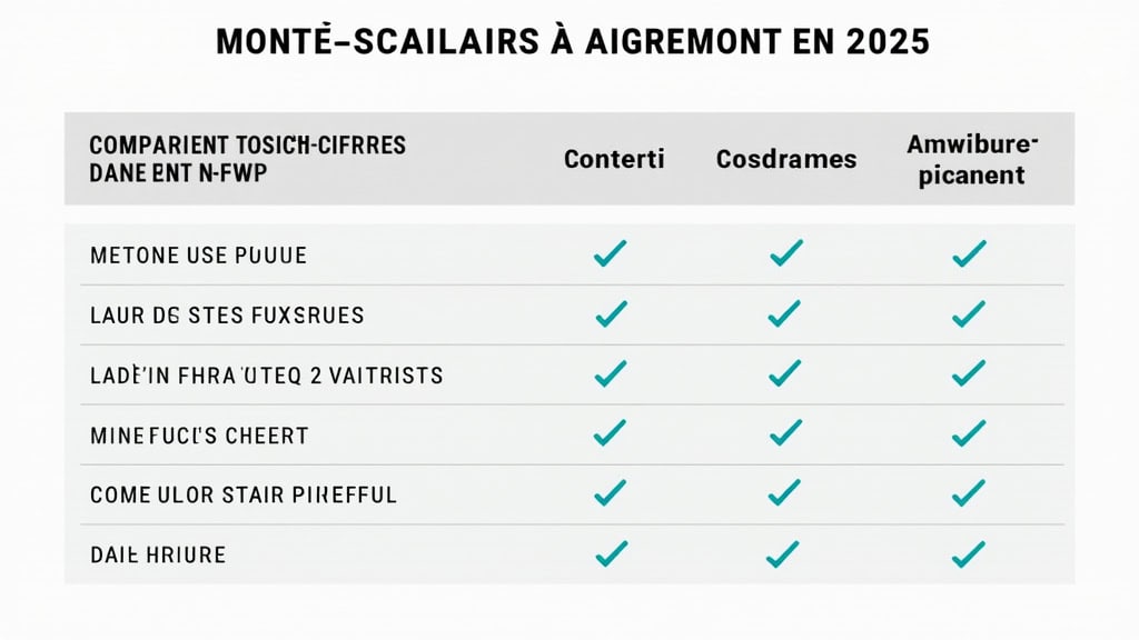 Comparatif visuel des prix des différents types de monte-escaliers à Aigremont en 2025