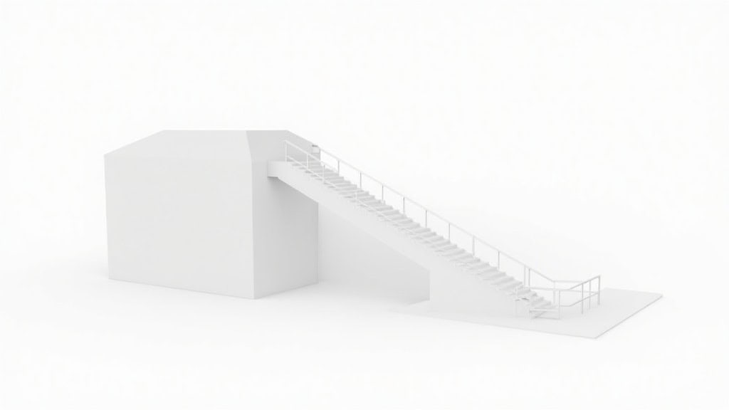Illustration des différents types de monte-escaliers : droit, courbe, extérieur et plateforme élévatrice.