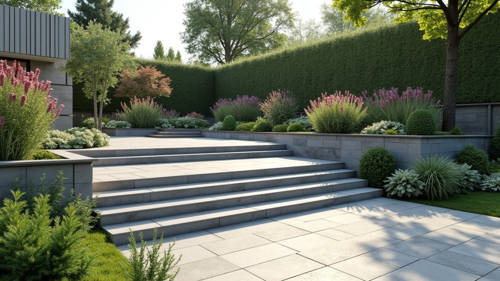 Installation d’un monte-escalier extérieur dans un jardin à Fillière