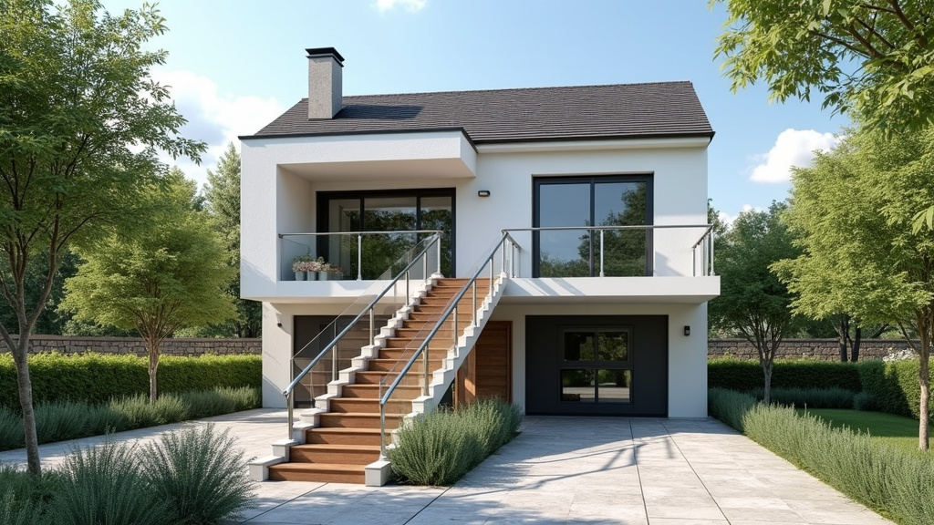 Installation d’un monte-escalier extérieur dans une propriété à Saint-Lumine-de-Clisson