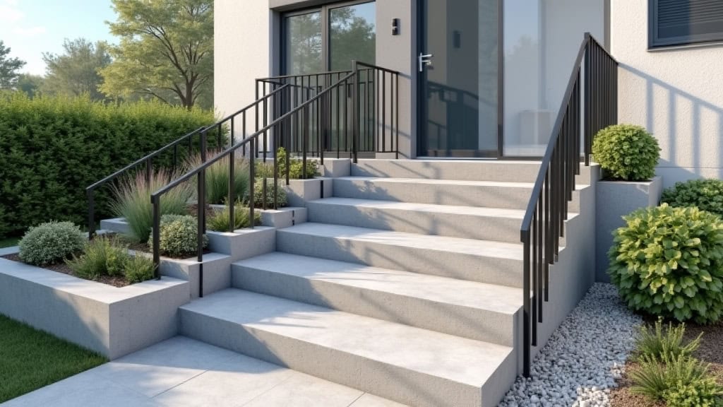 Installation d’un monte-escalier extérieur sur un escalier en béton à Meysse
