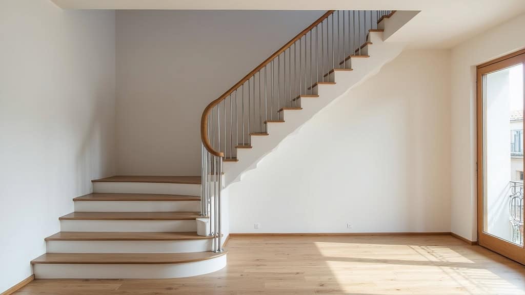 Monte-escalier courbe installé dans une maison à Basse-Goulaine