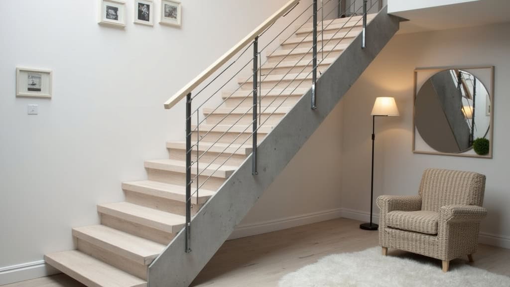 Monte-escalier droit installé sur un escalier linéaire à Cormeilles-en-Vexin