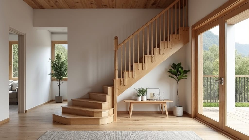 Monte-escalier installé dans une maison traditionnelle à Dechy avec escalier en bois