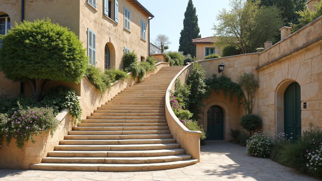 Monte-escalier courbe sur un escalier tournant à Saint-Jean-de-Sauves