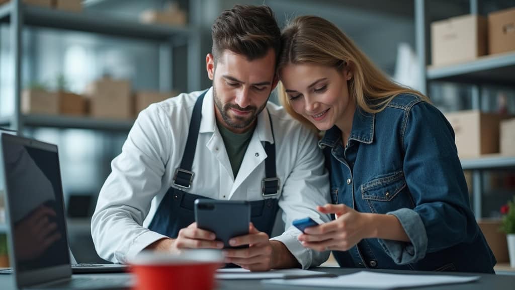 Technicien local réalisant l