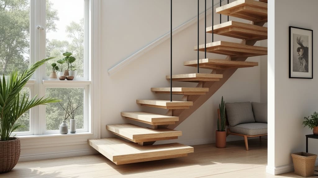 Monte-escalier droit installé sur un escalier traditionnel à Val-d