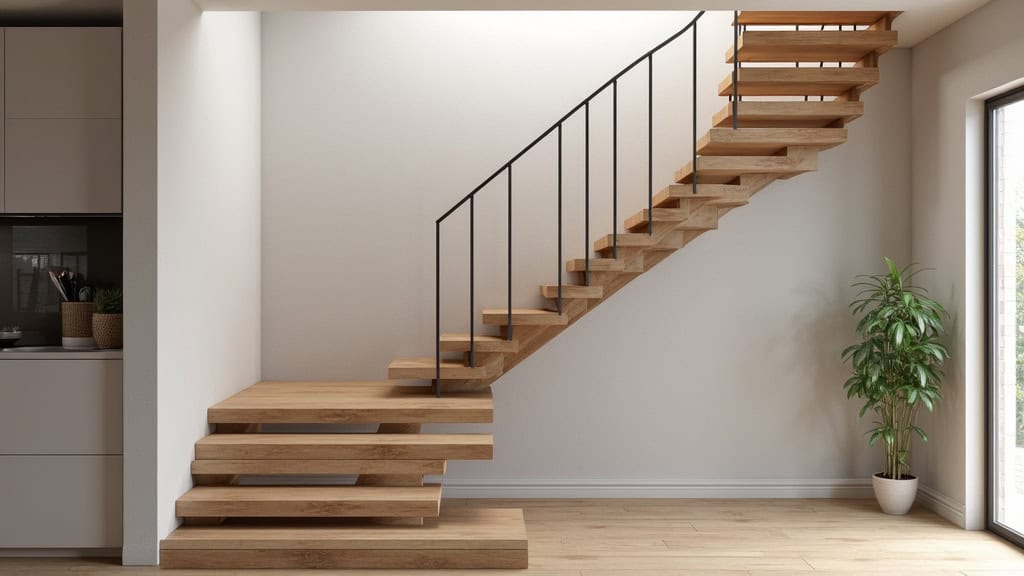 Monte-escalier courbe en cours d’installation sur un escalier tournant à Villevocance