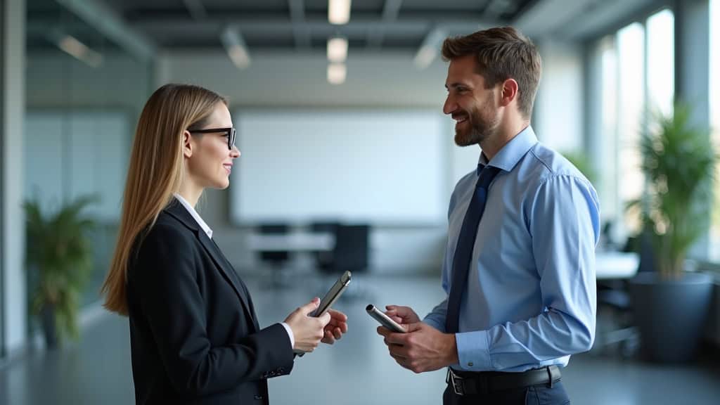 Technicien RGE en train de présenter un devis à un client à Villevocance