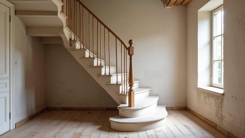Monte-escalier installé dans une maison ancienne d