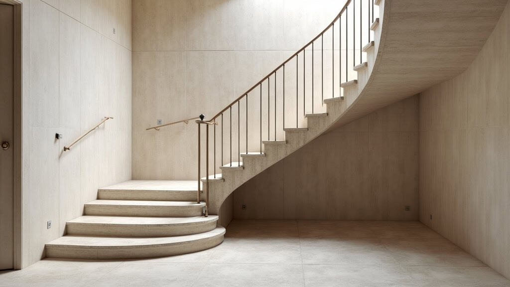 Un monte-escalier courbe moderne s