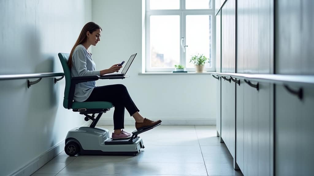 Monte-escalier avec siège ergonomique, accoudoirs chauffants et commande vocale