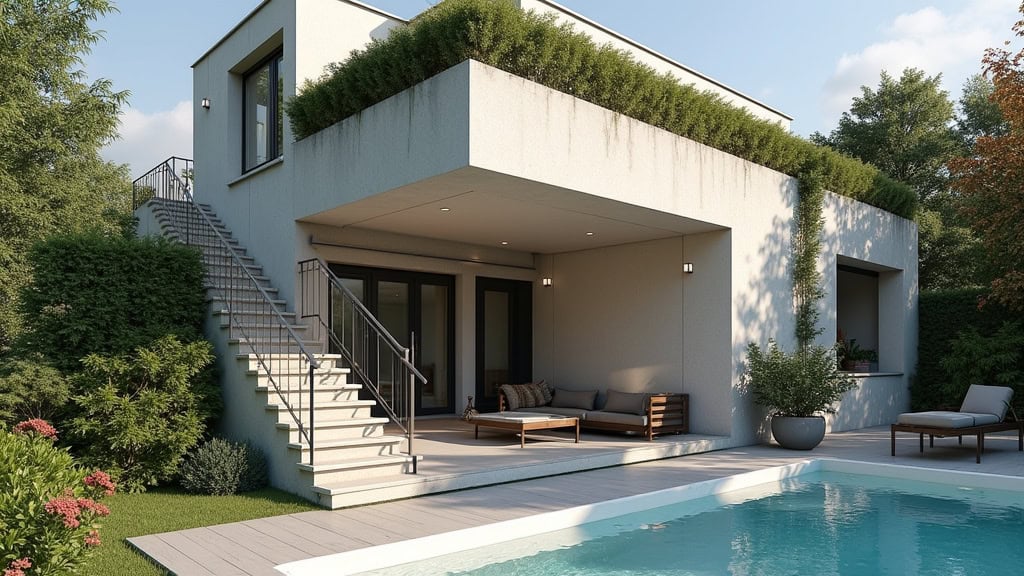 Monte-escalier extérieur installé sur un perron à Avèze, résistant aux intempéries