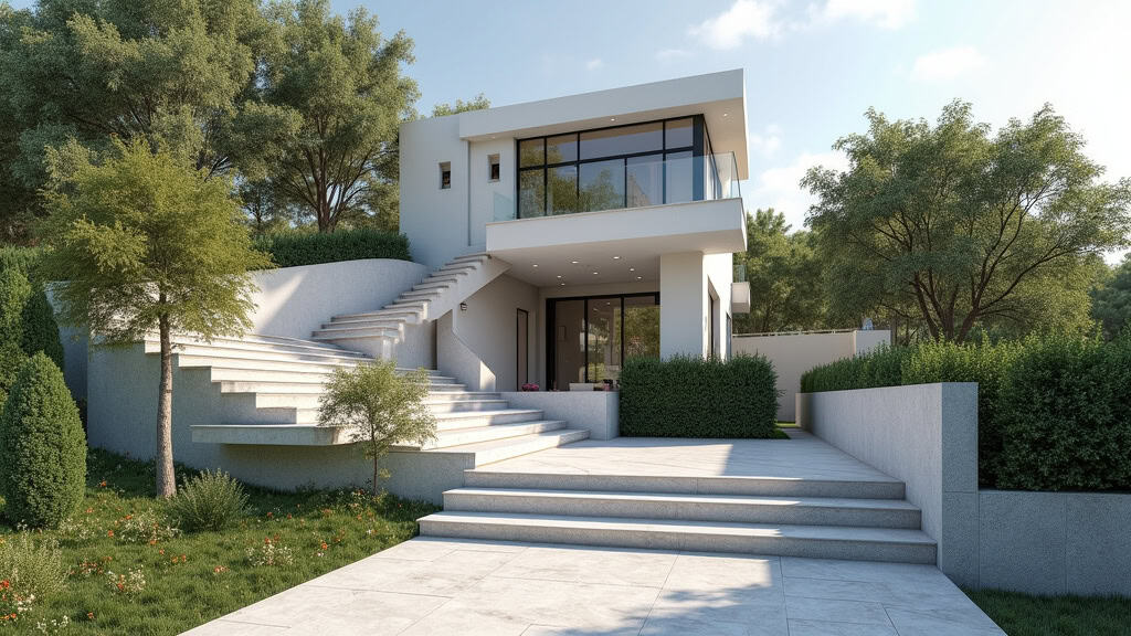 Monte-escalier extérieur installé sur les marches d