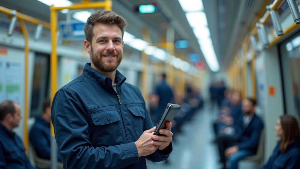 Technicien en train d