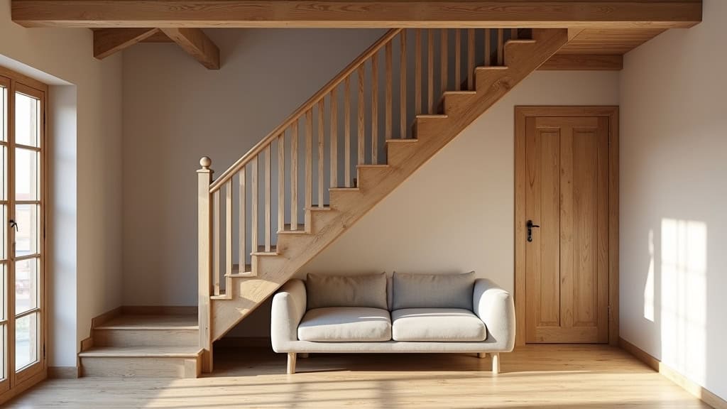 Monte-escalier droit installé sur un escalier en bois dans une maison traditionnelle de Bosmie-l