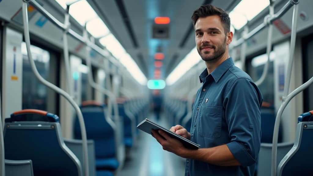 Technicien en train d