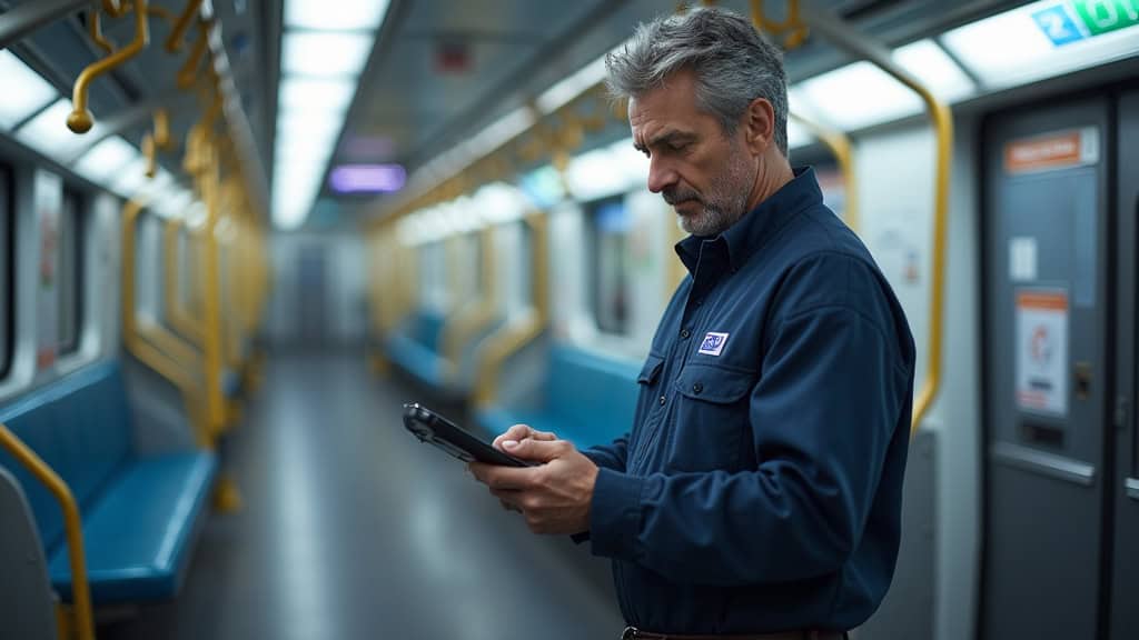 Technicien en train d