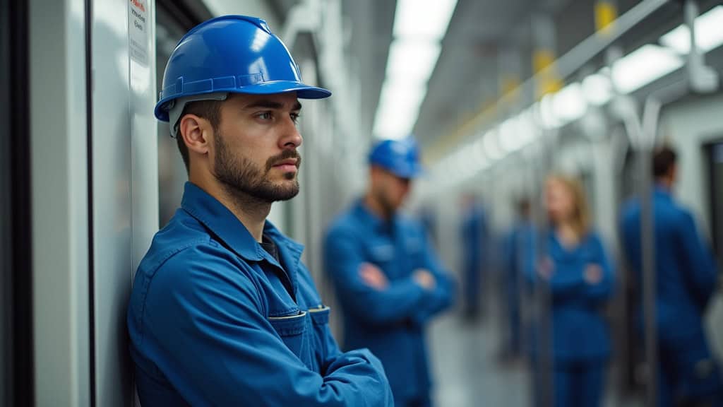 Technicien en train d