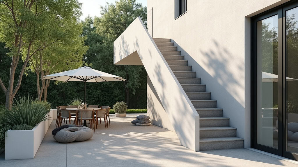 Monte-escalier extérieur installé sur les marches d