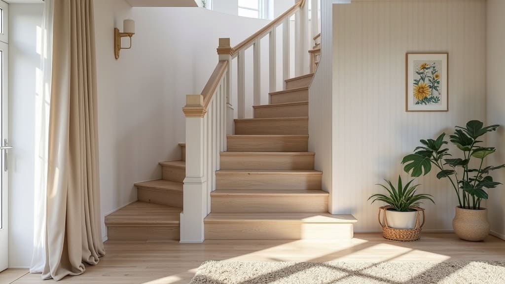 Monte escalier droit installé sur un escalier droit dans une maison typique de Broût-Vernet