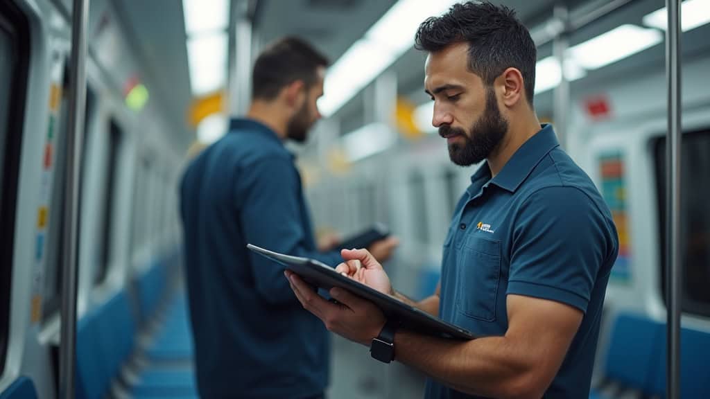 Technicien en train d