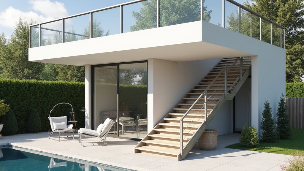 Monte-escalier extérieur installé à l