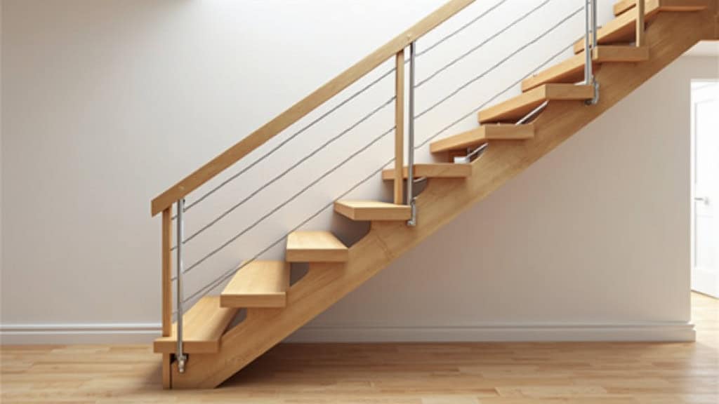 Monte-escalier à siège installé dans un escalier en bois d