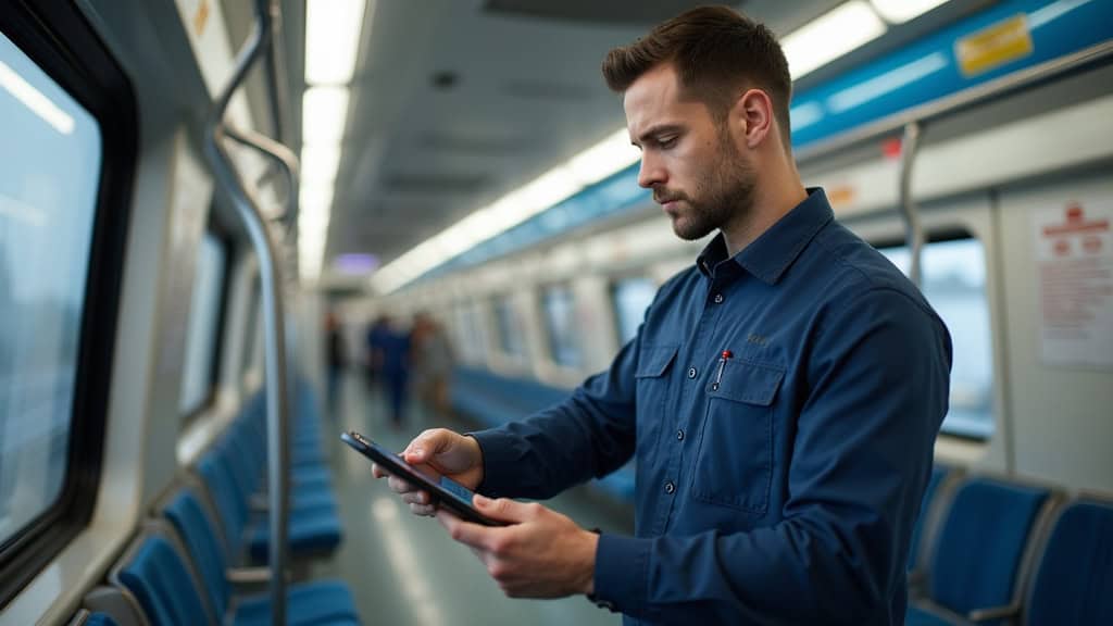 Technicien en train d