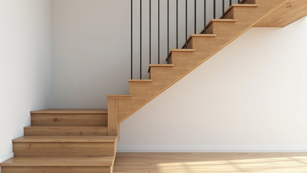 Monte-escalier droit installé dans un escalier en bois d