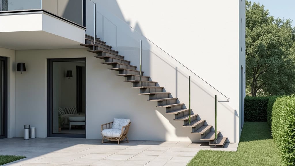 Monte-escalier extérieur installé sur le côté d