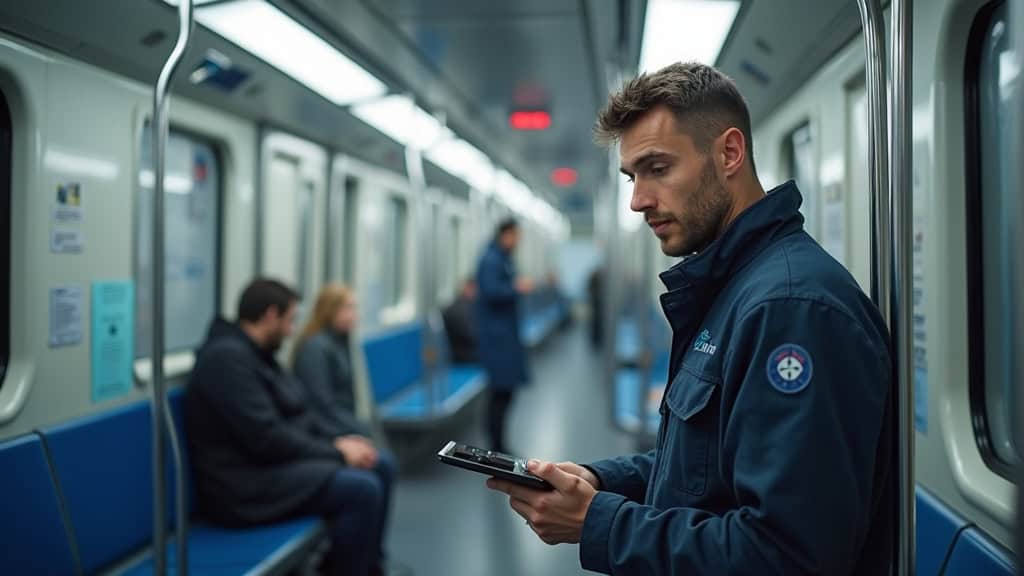 Technicien en train d