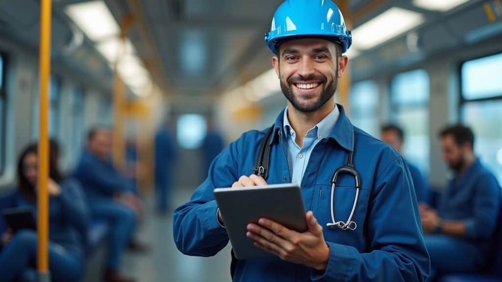 Technicien en train d