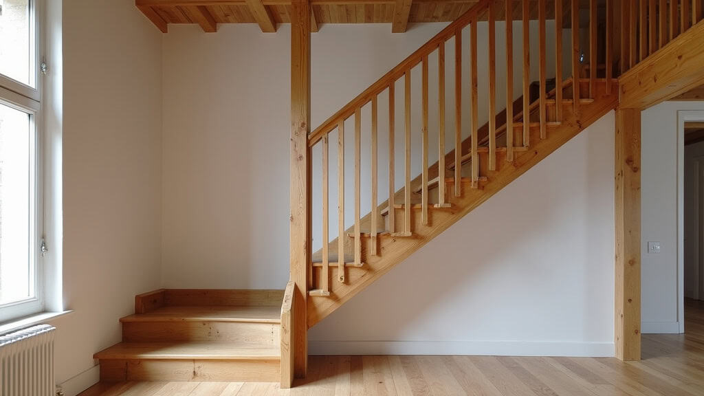 Monte-escalier droit installé sur un escalier en bois dans une maison traditionnelle de Châteaumeillant