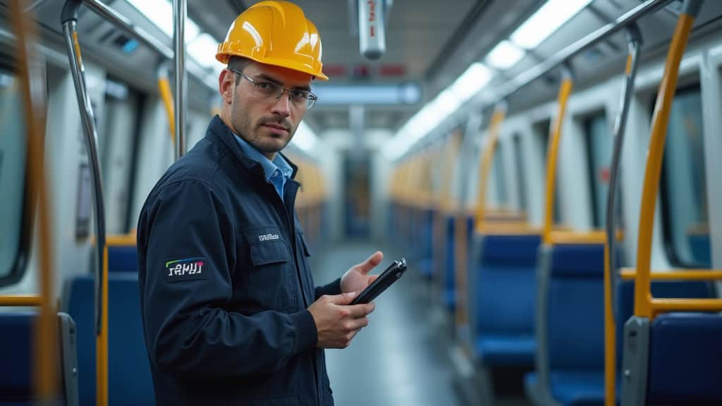 Technicien en train d