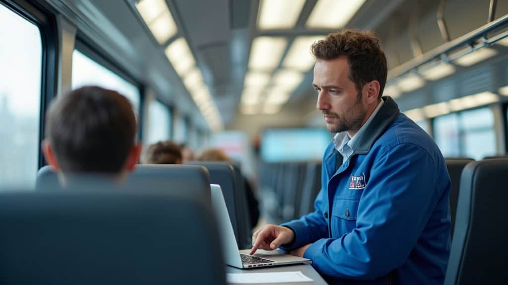 Technicien en train d