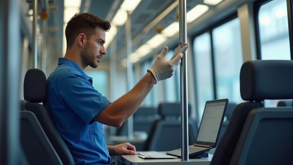 Technicien en train d