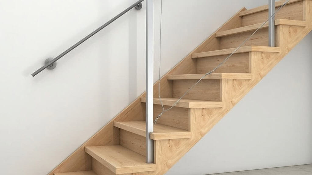 Installation d’un monte-escalier droit sur un escalier en bois à Cheyssieu, avec un siège en aluminium et rail discret