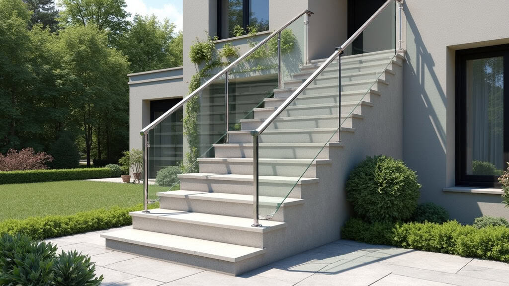 Monte-escalier tournant installé sur un escalier extérieur en pierre à Cheyssieu, avec un siège protégé par un capot en plastique résistant aux intempéries