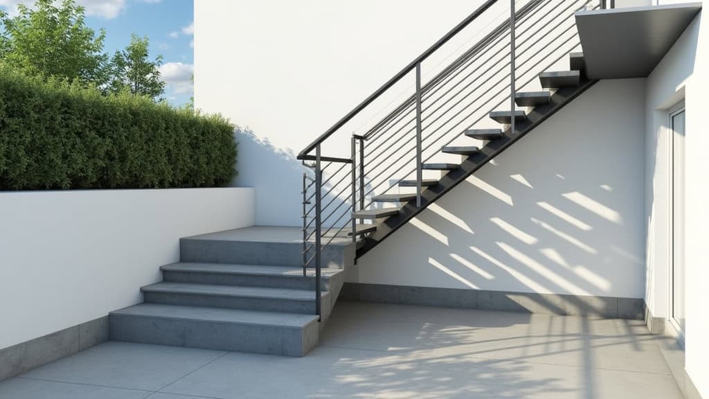 Monte-escalier extérieur en aluminium anodisé installé sur les marches d