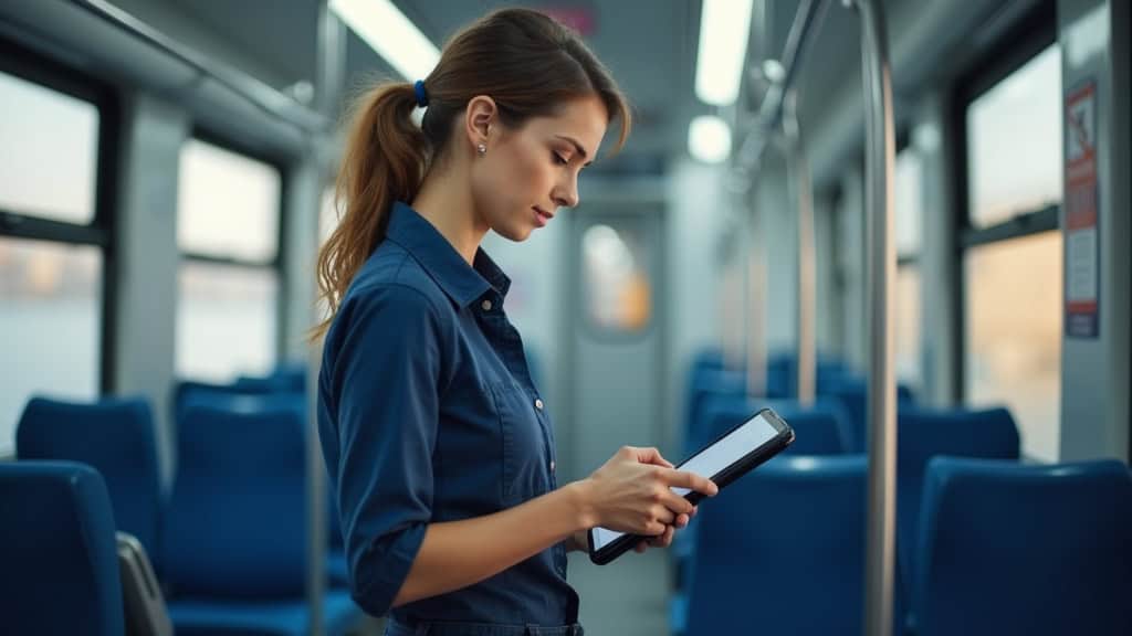 Technicien en train d