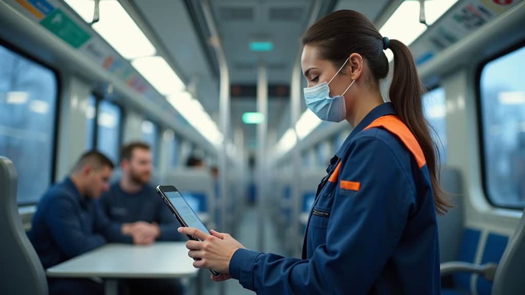 Technicien en train d