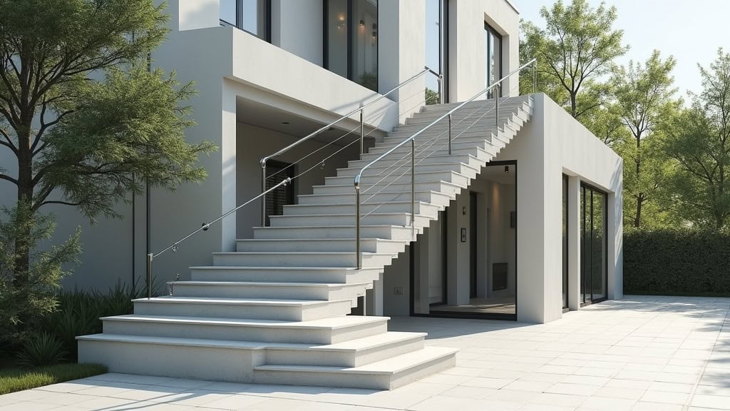 Monte-escalier extérieur installé à l