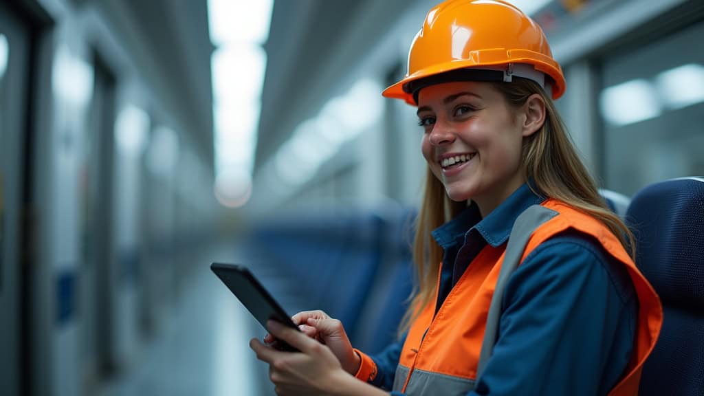 Technicien en train d