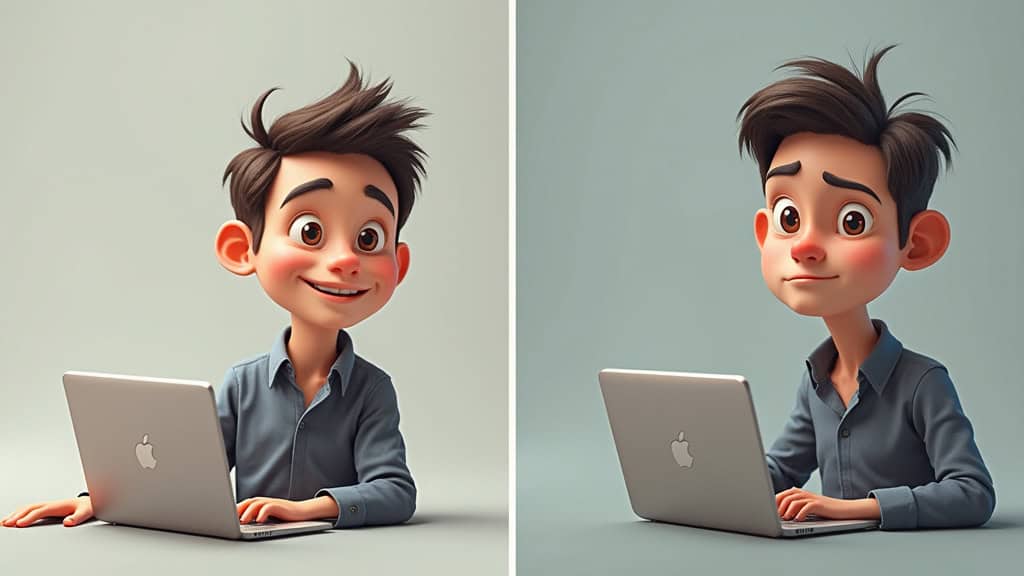 Comparaison avant-après d